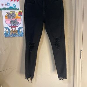 Women's American Eagle Distressed Skinny, Hi-Waisted Jeans/Jegging- Size 6 Short